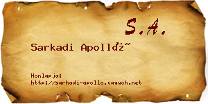 Sarkadi Apolló névjegykártya